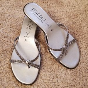 Silver dressy sandals